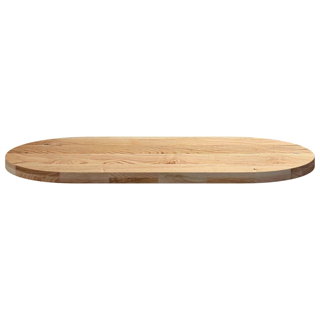 bordplade 120x60x4 cm massivt egetræ oval