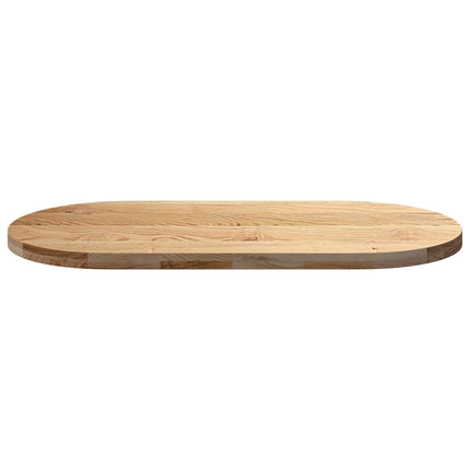 bordplade 120x60x4 cm massivt egetræ oval