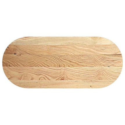 bordplade 140x60x4 cm massivt egetræ oval
