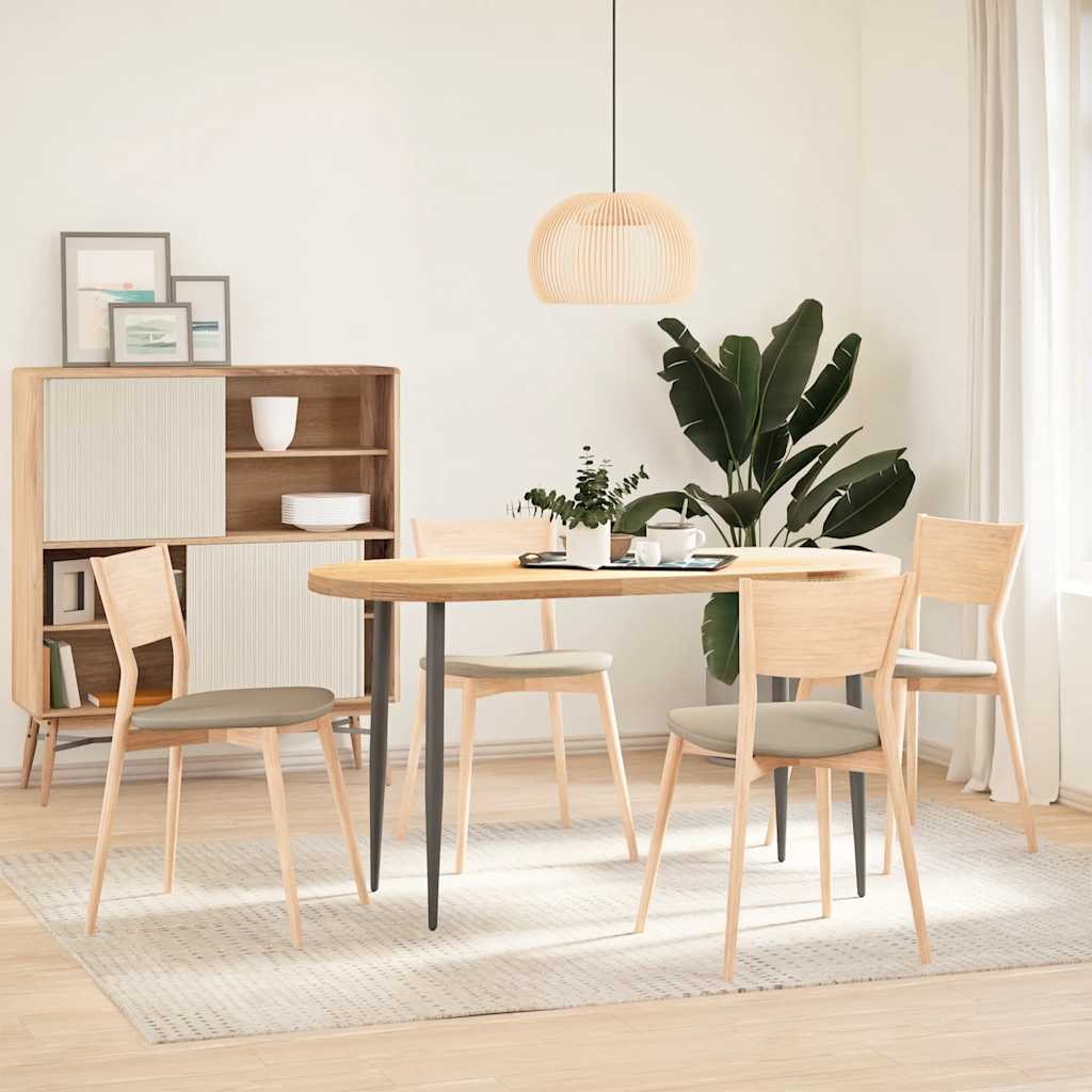 bordplade 140x60x4 cm massivt egetræ oval