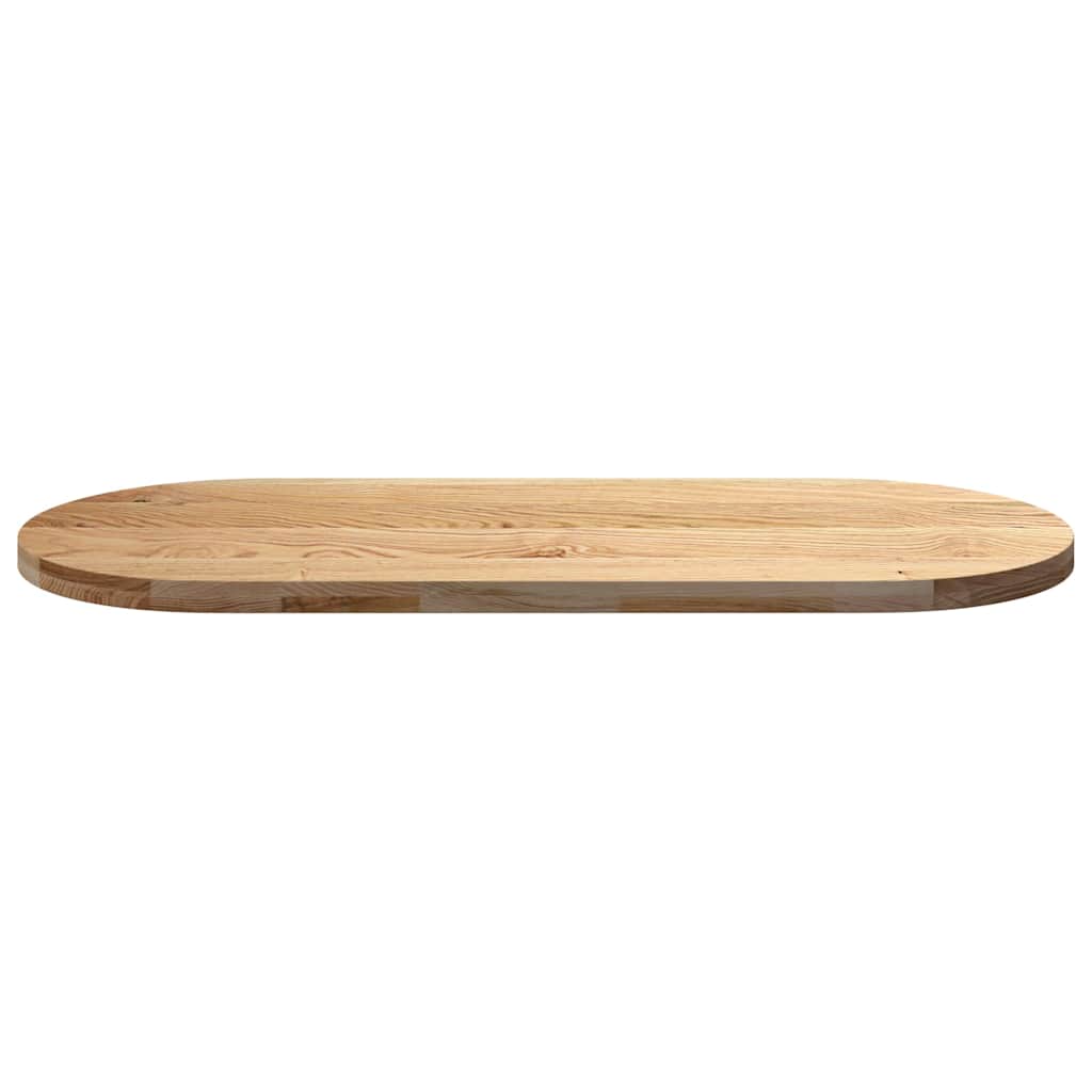 bordplade 140x60x4 cm massivt egetræ oval