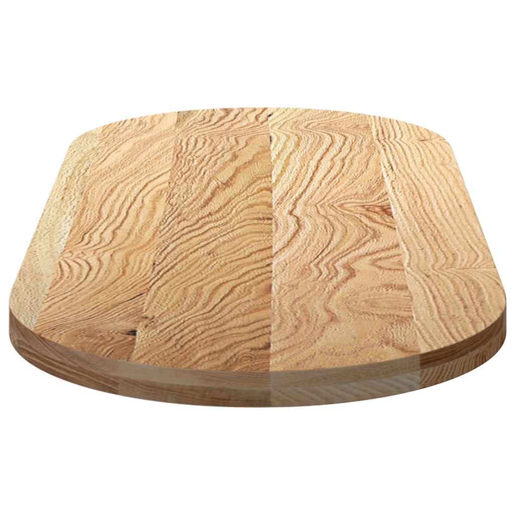 bordplade 140x60x4 cm massivt egetræ oval