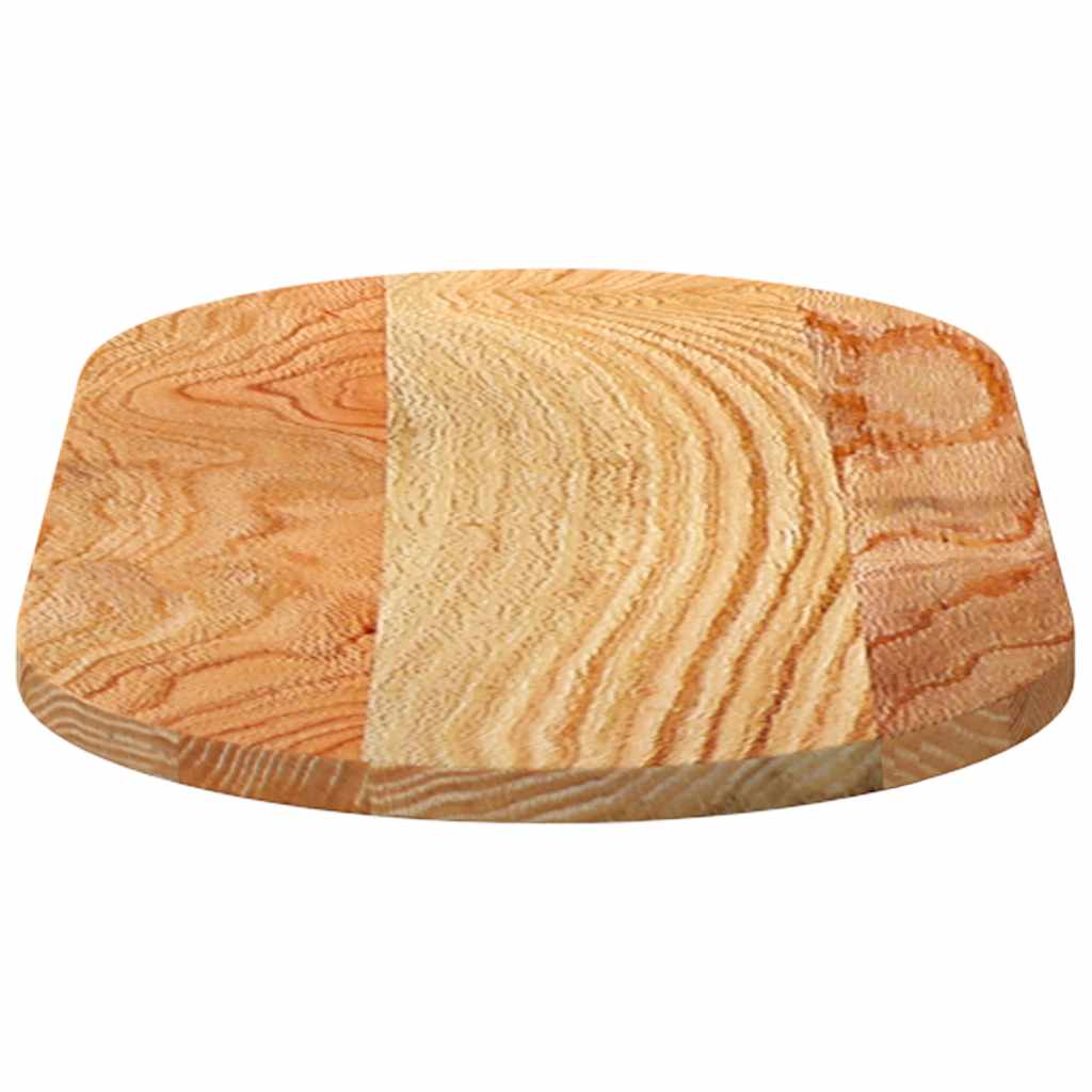 bordplade 80x40x2 cm massivt egetræ oval lysebrun