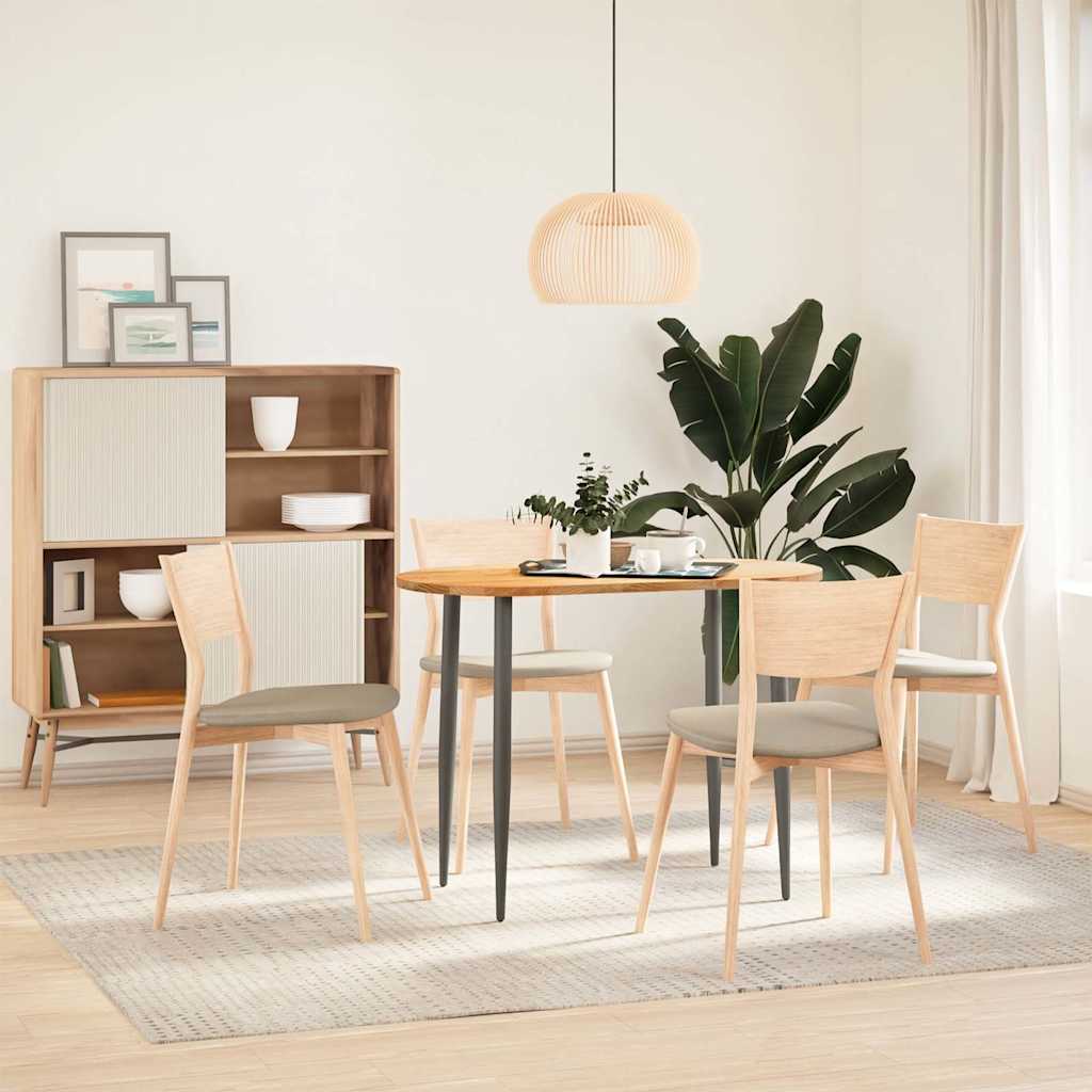 bordplade 100x50x2 cm massivt egetræ oval lysebrun