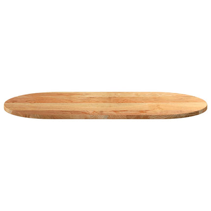 bordplade 100x50x2 cm massivt egetræ oval lysebrun