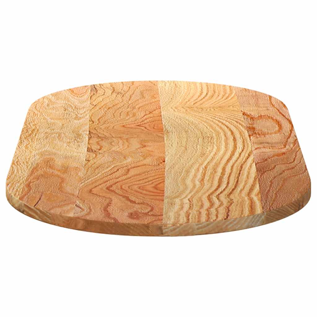 bordplade 100x50x2 cm massivt egetræ oval lysebrun