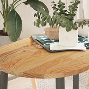 bordplade 100x50x2 cm massivt egetræ oval lysebrun