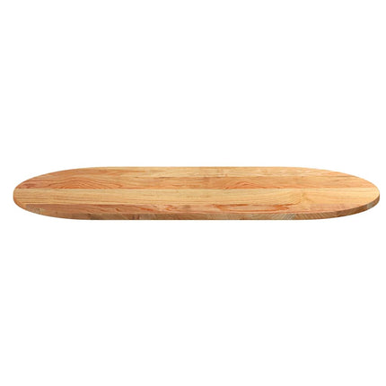 bordplade 120x60x2 cm massivt egetræ oval lysebrun