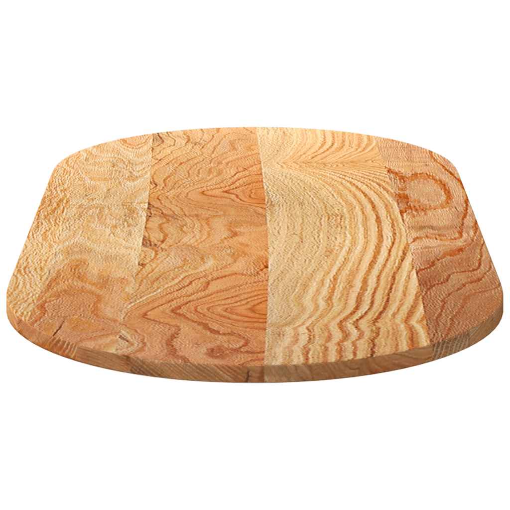 bordplade 120x60x2 cm massivt egetræ oval lysebrun