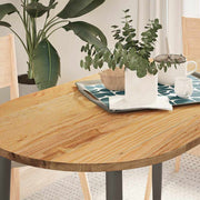 bordplade 120x60x2 cm massivt egetræ oval lysebrun