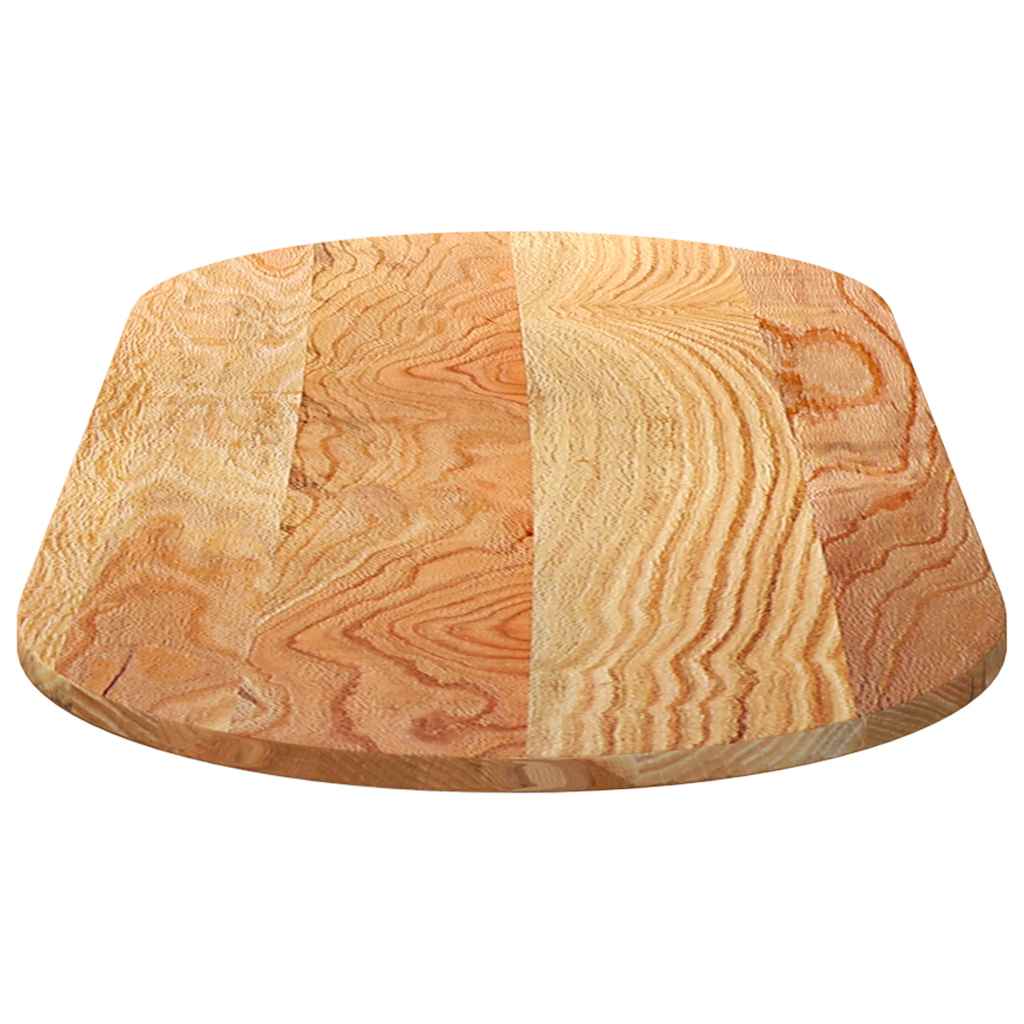 bordplade 140x60x2 cm massivt egetræ oval lysebrun