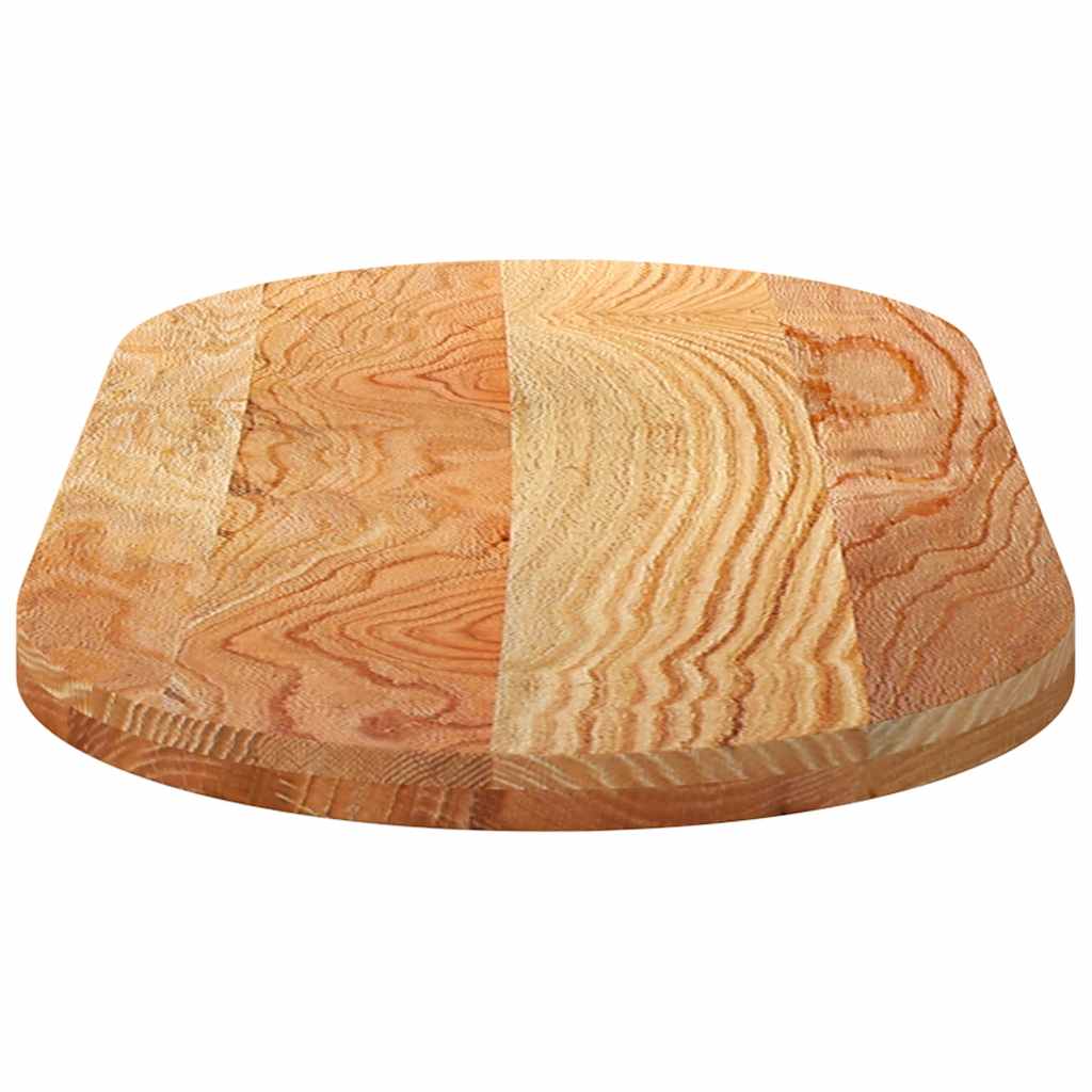 bordplade 120x60x4 cm massivt egetræ oval lysebrun