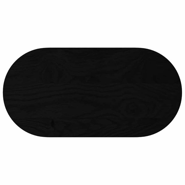 bordplade 80x40x2 cm massivt egetræ oval mørkebrun