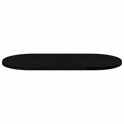 bordplade 80x40x2 cm massivt egetræ oval mørkebrun
