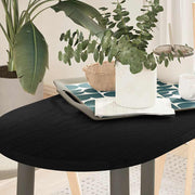 bordplade 80x40x2 cm massivt egetræ oval mørkebrun