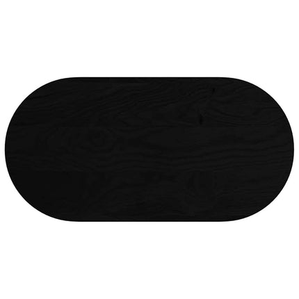 bordplade 100x50x2 cm massivt egetræ oval mørkebrun