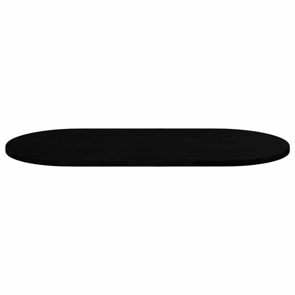 bordplade 100x50x2 cm massivt egetræ oval mørkebrun