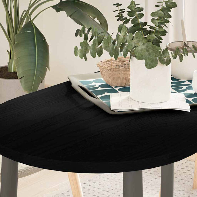 bordplade 100x50x2 cm massivt egetræ oval mørkebrun