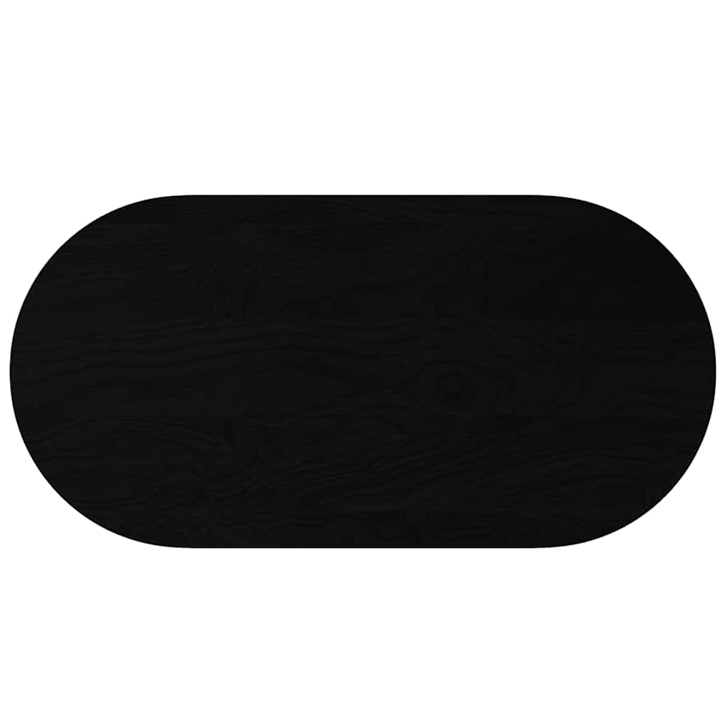 bordplade 120x60x2 cm massivt egetræ oval mørkebrun