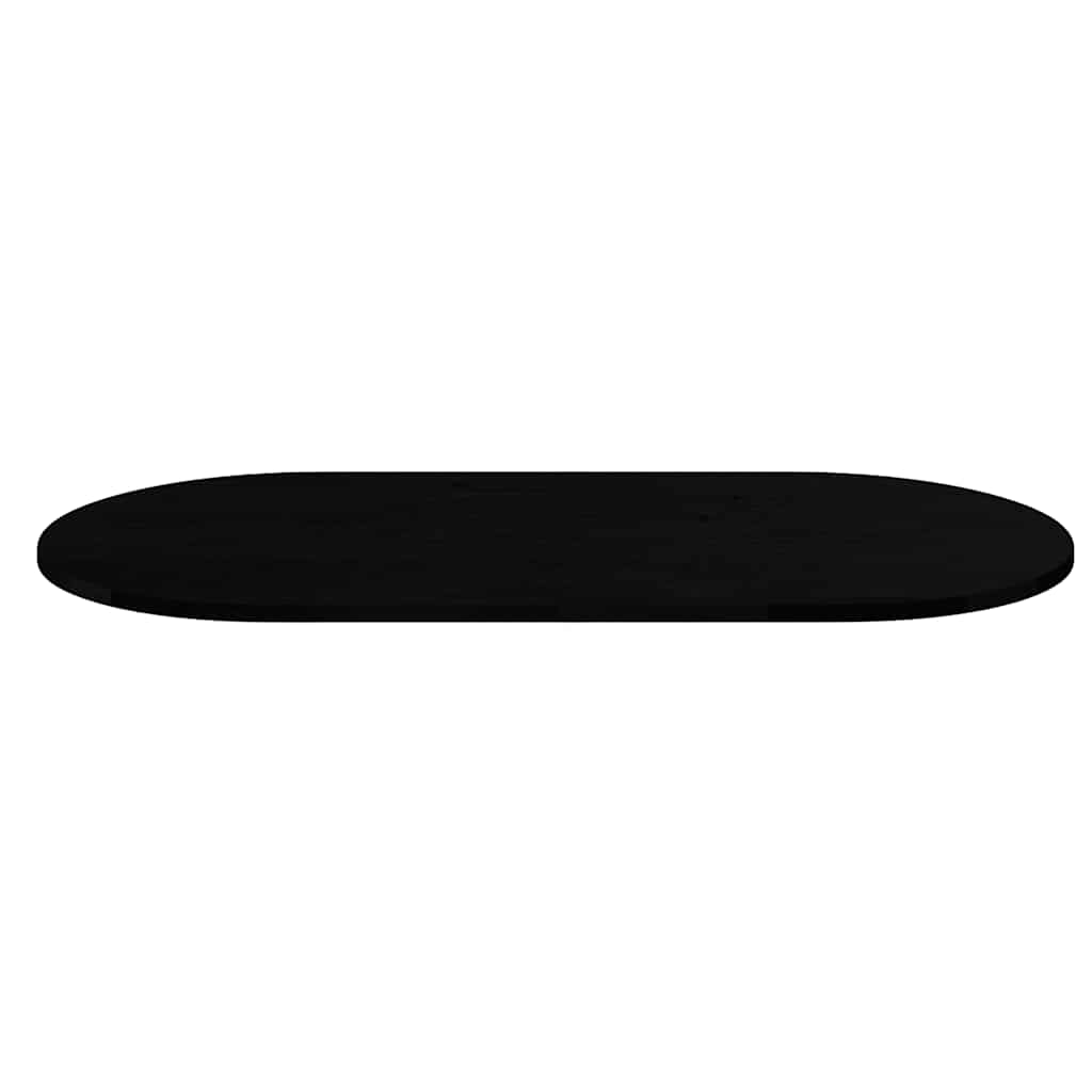 bordplade 120x60x2 cm massivt egetræ oval mørkebrun