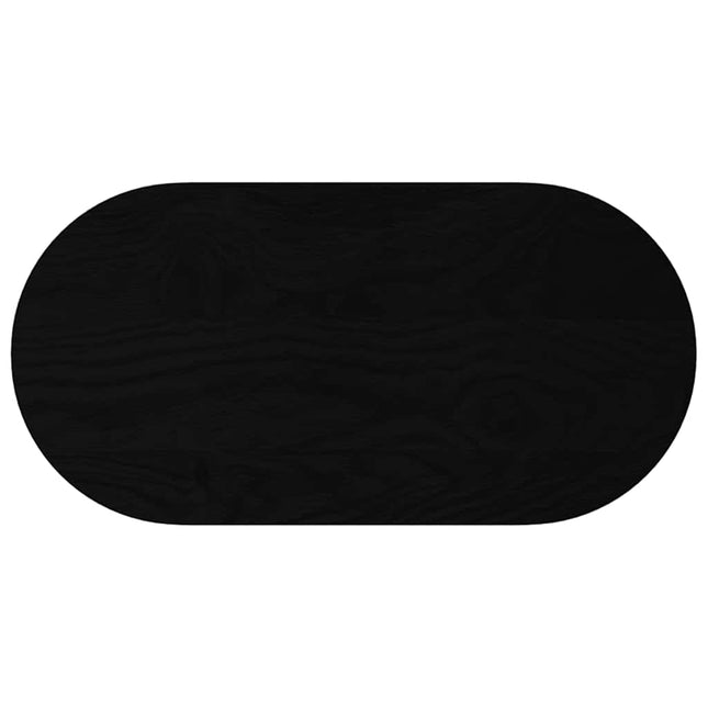bordplade 80x40x4 cm massivt egetræ oval mørkebrun