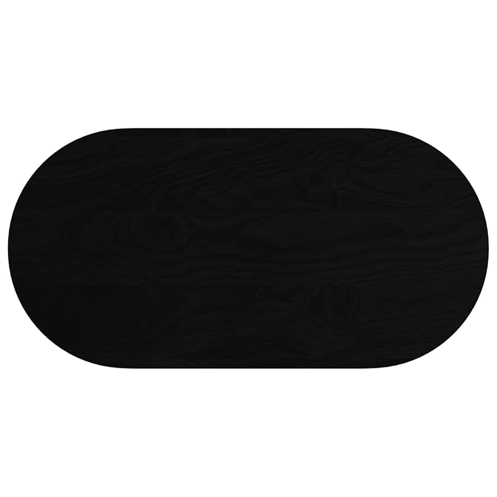 bordplade 100x50x4 cm massivt egetræ oval mørkebrun