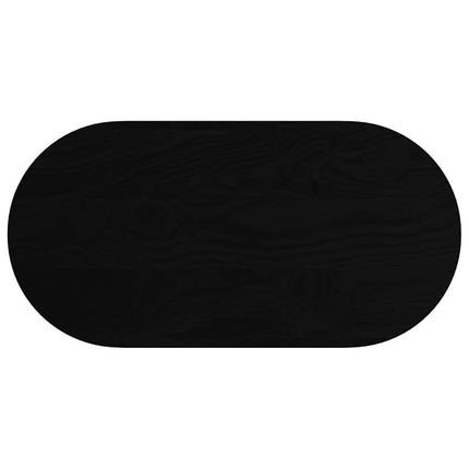 bordplade 100x50x4 cm massivt egetræ oval mørkebrun