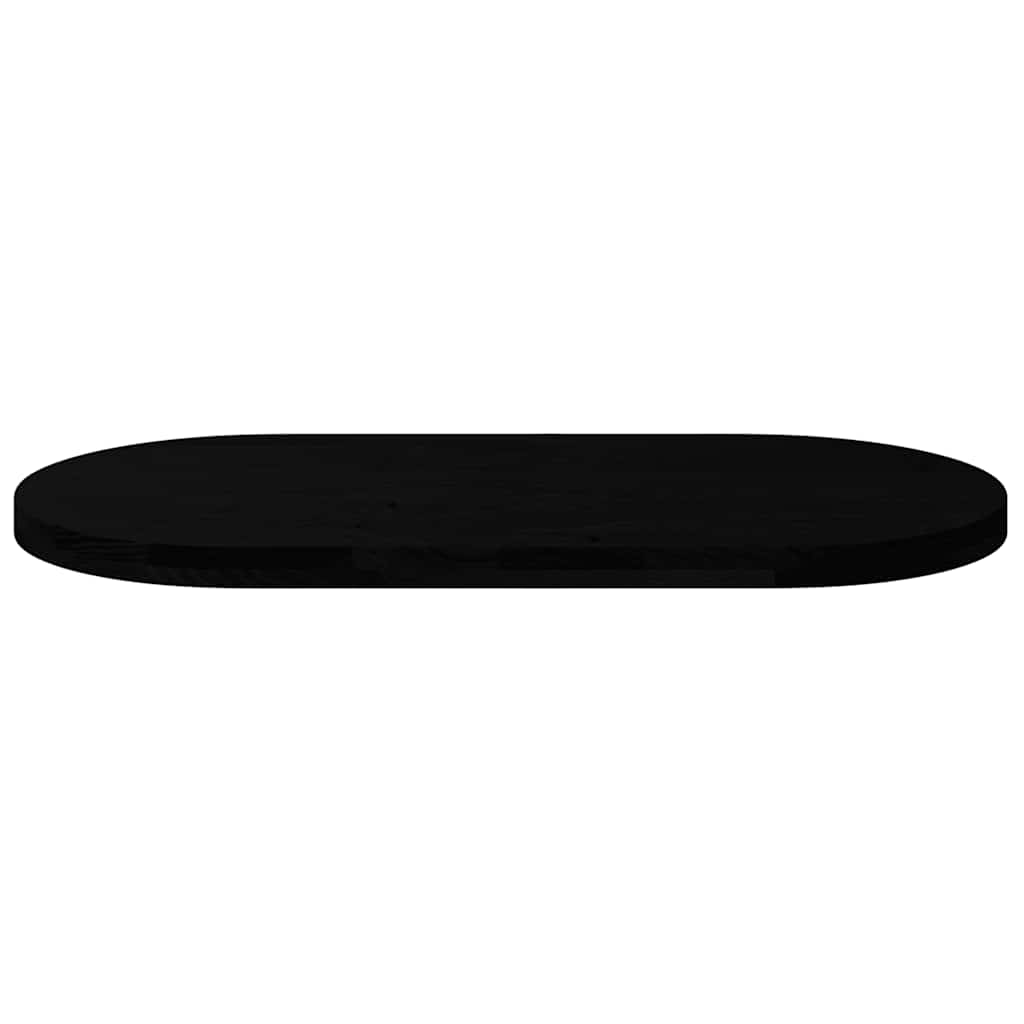 bordplade 100x50x4 cm massivt egetræ oval mørkebrun