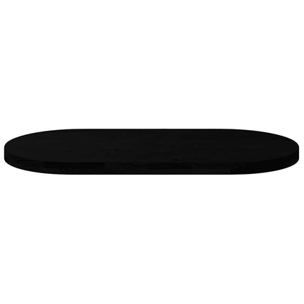bordplade 100x50x4 cm massivt egetræ oval mørkebrun