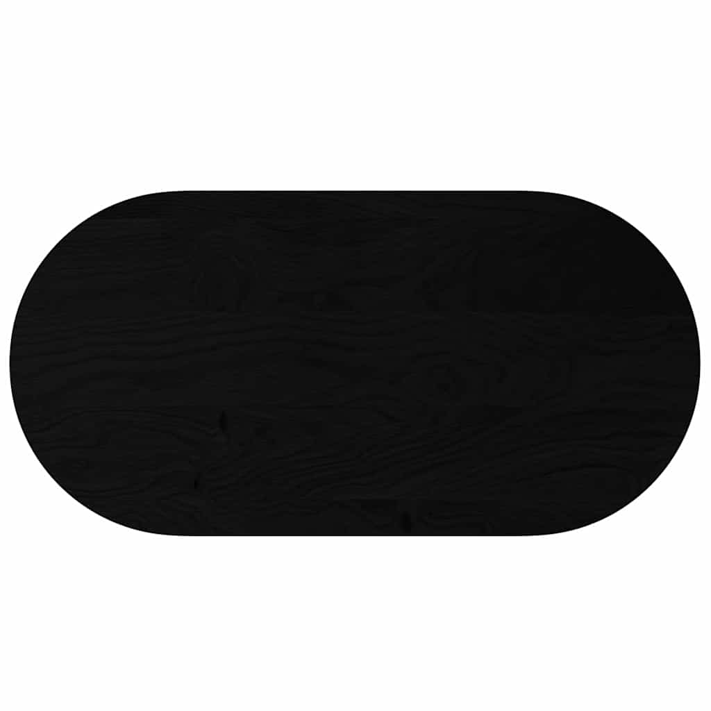 bordplade 120x60x4 cm massivt egetræ oval mørkebrun