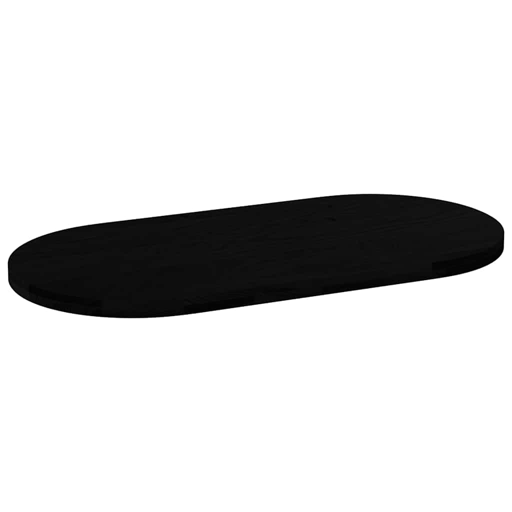 bordplade 120x60x4 cm massivt egetræ oval mørkebrun