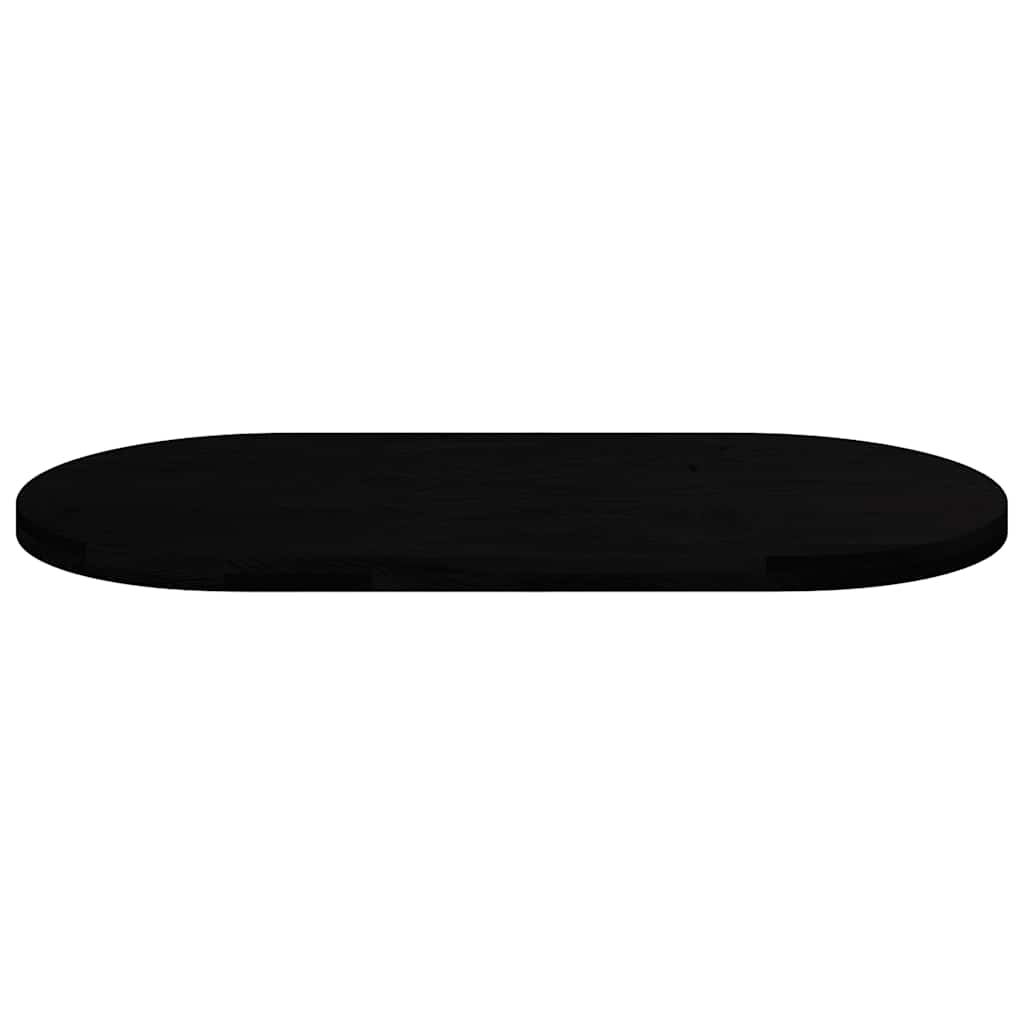 bordplade 120x60x4 cm massivt egetræ oval mørkebrun
