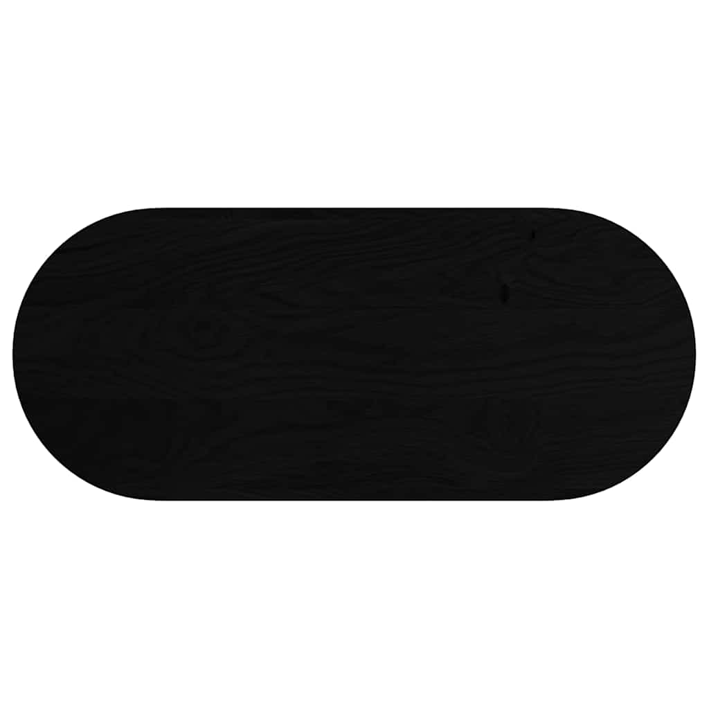bordplade 140x60x4 cm massivt egetræ oval mørkebrun