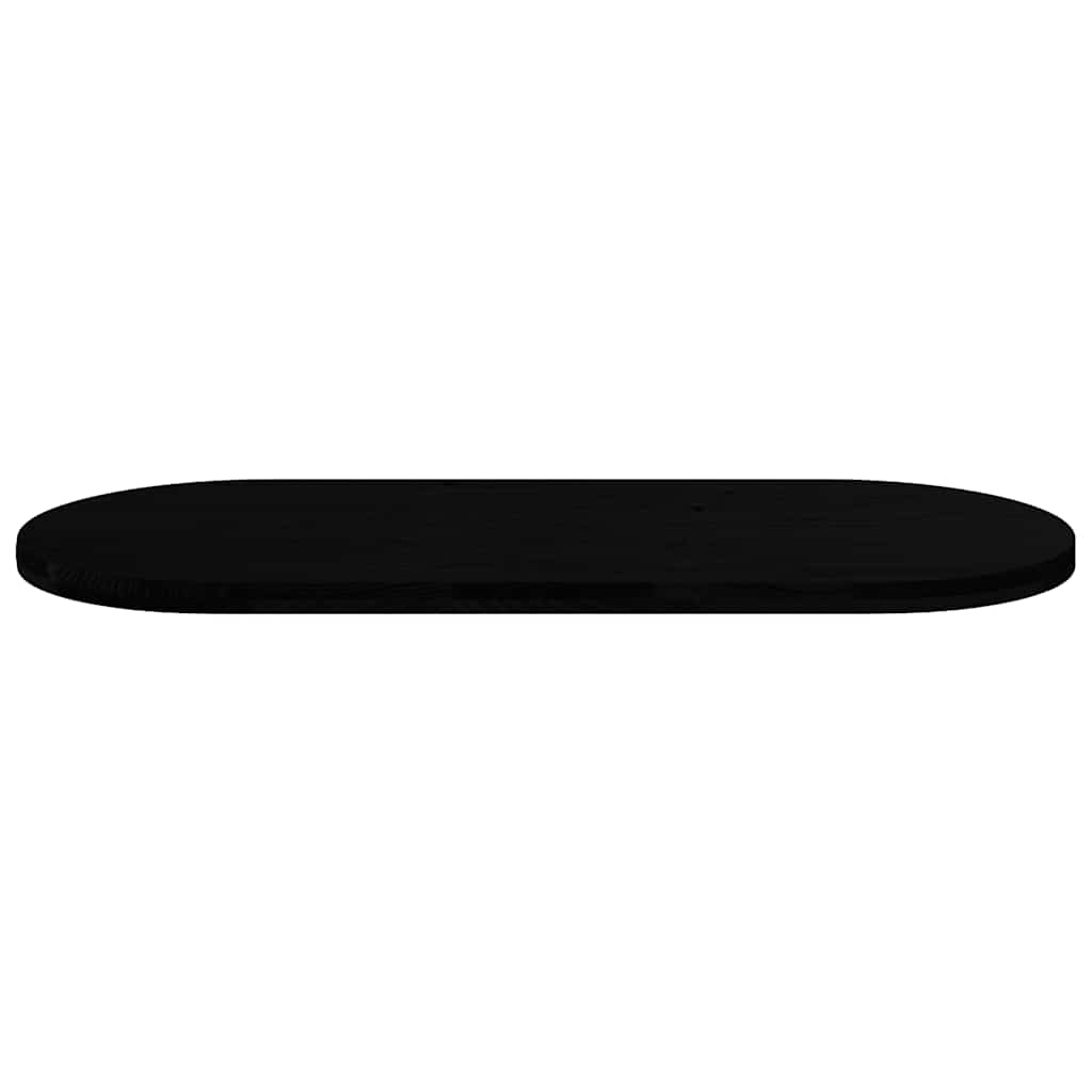 bordplade 140x60x4 cm massivt egetræ oval mørkebrun