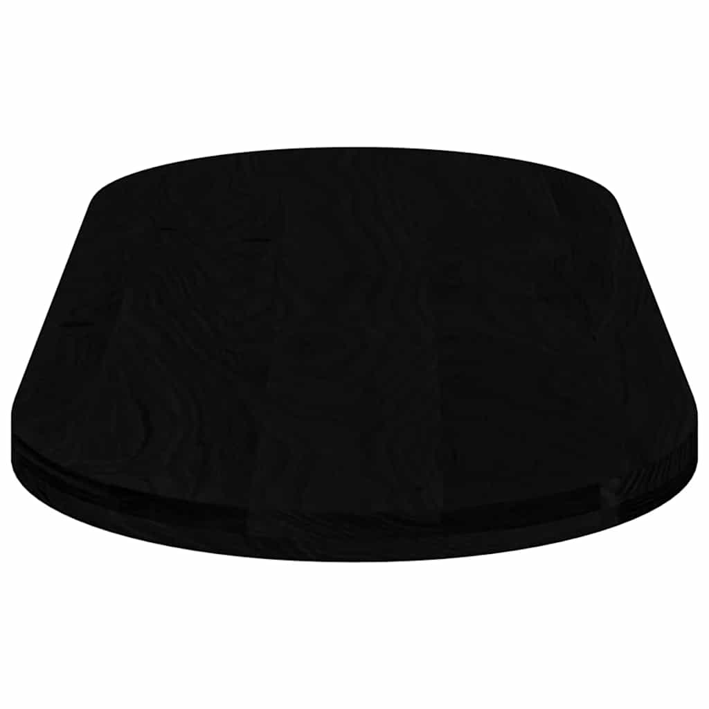 bordplade 140x60x4 cm massivt egetræ oval mørkebrun