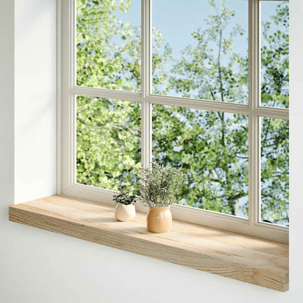 vindueskarme 2 stk ubehandlet 100x20x2 cm massivt egetræ