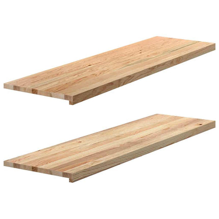 vindueskarme 2 stk ubehandlet 140x40x2 cm massivt egetræ