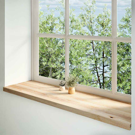 vindueskarme 2 stk ubehandlet 140x40x2 cm massivt egetræ