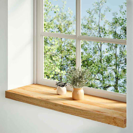 vindueskarme 2 stk lysebrun 90x30x2 cm massivt egetræ