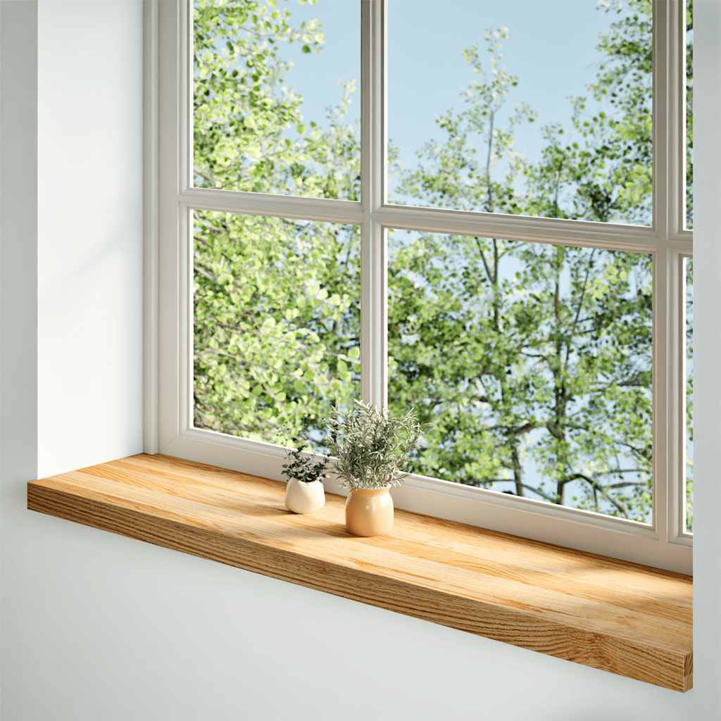 vindueskarme 2 stk lysebrun 120x30x2 cm massivt egetræ