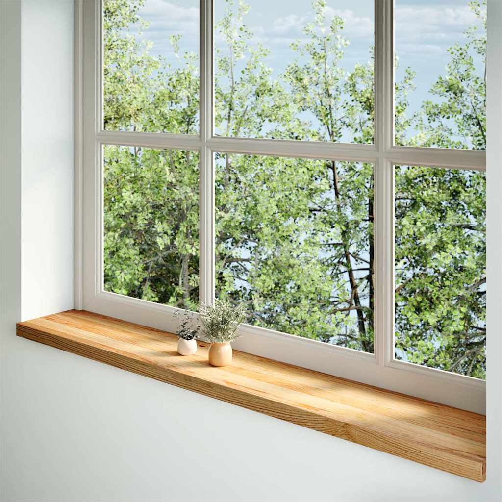 vindueskarme 2 stk lysebrun 160x30x2 cm massivt egetræ