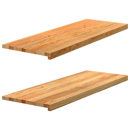 vindueskarme 2 stk lysebrun 110x40x2 cm massivt egetræ