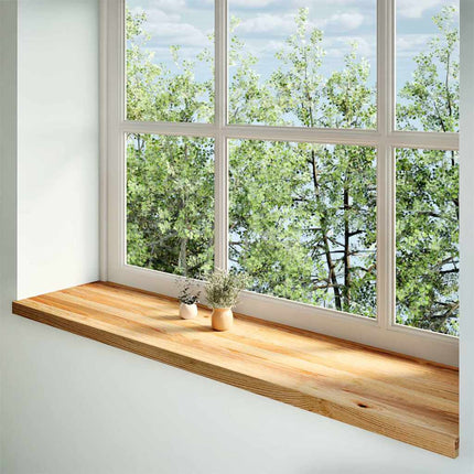 vindueskarme 2 stk lysebrun 160x40x2 cm massivt egetræ