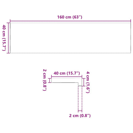 vindueskarme 2 stk lysebrun 160x40x2 cm massivt egetræ