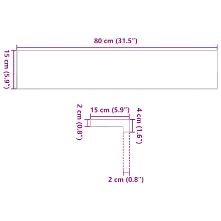 vindueskarme 2 stk brunsort 80x15x2 cm massivt egetræ