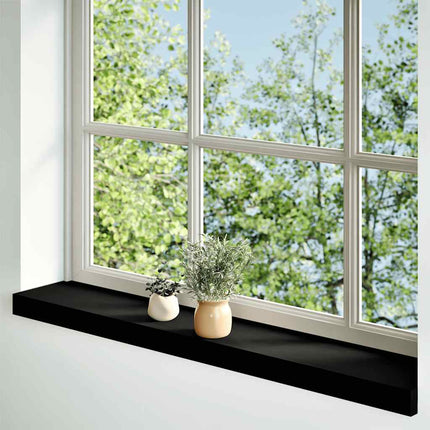 vindueskarme 2 stk brunsort 90x15x2 cm massivt egetræ