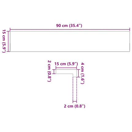 vindueskarme 2 stk brunsort 90x15x2 cm massivt egetræ