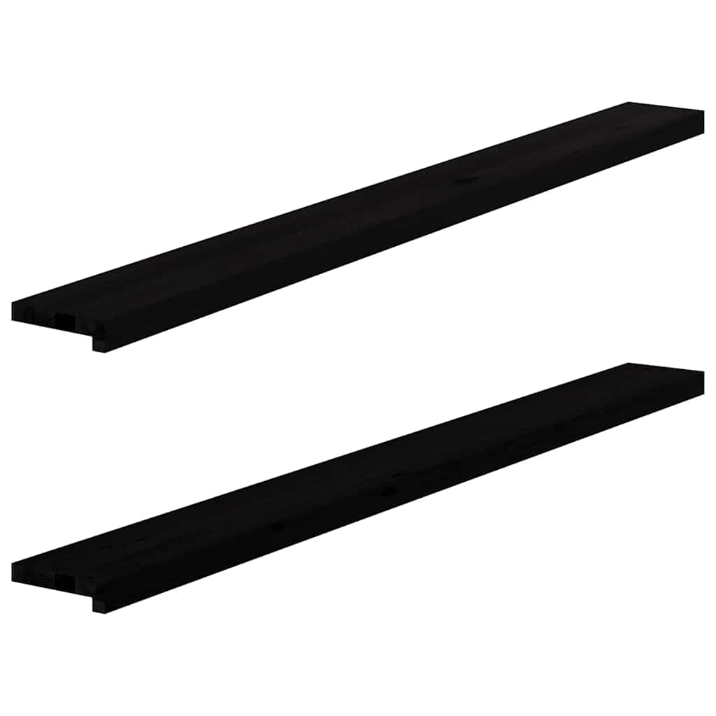 vindueskarme 2 stk brunsort 160x15x2 cm massivt egetræ