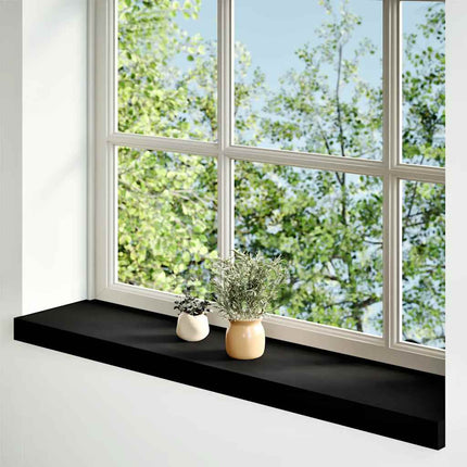 vindueskarme 2 stk brunsort 70x20x2 cm massivt egetræ