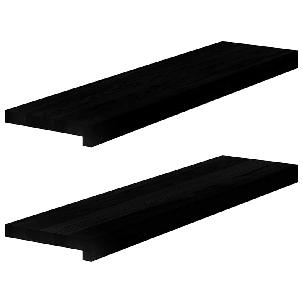 vindueskarme 2 stk brunsort 80x20x2 cm massivt egetræ